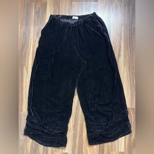 Krista Larson Black Velvet Wide-Leg Pants